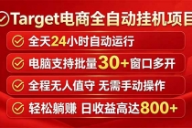 Target电商全自动挂机项目全天自动运行电脑可批量30+窗口运行日收益入800+-臭虾米项目网