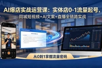 AI爆店实战运营课:实体店0-1流量起号,同城短视频+AI文案+直播全链路实战-臭虾米项目网