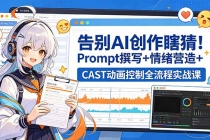 告别AI创作瞎猜!Prompt撰写+情绪营造+CAST动画控制全流程实战课-臭虾米项目网
