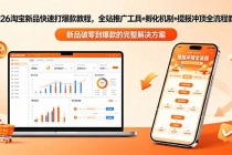 2026淘宝新品快速打爆款教程-更新，全站推广工具+孵化机制+提报冲顶全流程教学-臭虾米项目网