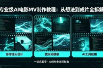 专业级AI电影MV制作教程，从想法到成片全拆解，宫格镜头+提示词模板+AI工具一站式教学-臭虾米项目网