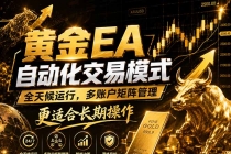 黄金EA量化：多窗口矩阵稳定运行，系统自动执行，收益空间持续放大-臭虾米项目网