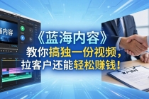 做视频卷不动了？《蓝海内容》教你搞独一份视频，拉客户还能轻松赚钱！-臭虾米项目网