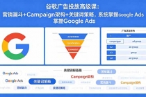 谷歌广告投放高级课:营销漏斗+Campaign架构+关键词策略,系统掌握Google Ads-臭虾米项目网