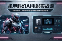机甲科幻 AI 电影实战课，Seedance2.0 分镜 + AI 配音 + 画质增强一站式学会-臭虾米项目网
