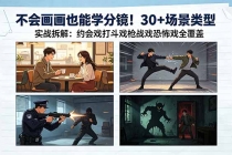 不会画画也能学分镜!30+场景类型实战拆解:约会戏打斗戏枪战戏恐怖戏全覆盖-臭虾米项目网