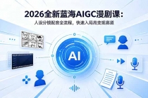 2026全新蓝海AIGC漫剧课：人设分镜配音全流程，快速入局高变现赛道-臭虾米项目网