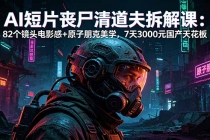 AI短片《丧尸清道夫》拆解课：82个镜头电影感+原子朋克美学，7天3000元国产天花板-臭虾米项目网