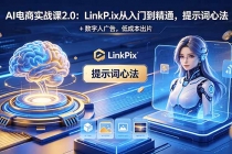 AI 电商实战课2.0｜LinkPix 从入门到精通，提示词心法 + 数字人广告，低成本出片-臭虾米项目网