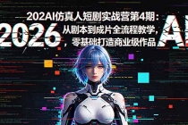 2026AI仿真人短剧实战营第4期：从剧本到成片全流程教学，零基础打造商业级作品-臭虾米项目网