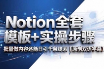 Notion全套模板+实操步骤，批量做内容还能日引千条线索【原创双语字幕】-臭虾米项目网