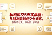 私域成交5天实战营：从朋友圈到成交全闭环，告别不敢发、不会聊、卖不掉-臭虾米项目网