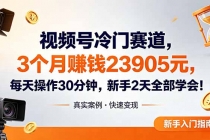 视频号冷门赛道，3个月变现23905元，新手2天学会 每天操作30分钟！-臭虾米项目网
