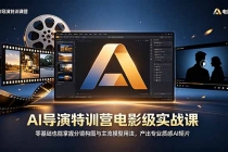 AI导演特训营电影级实战课,零基础也能掌握分镜构图与主流模型用法,产出专业质感AI短片-臭虾米项目网