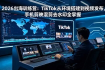 2026出海训练营：TikTok从环境搭建到视频发布，手机剪映混剪去水印全掌握-臭虾米项目网