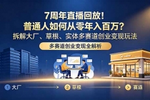 7周年直播回放!普通人如何从零年入百万?拆解大厂、草根、实体多赛道创业变现玩法-臭虾米项目网