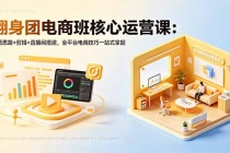 翻身团电商班核心运营课：开悟思路+剪辑+直播间搭建，全平台电商技巧一站式掌握-臭虾米项目网