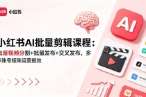 小红书AI批量剪辑课程:批量视频分割+批量发布+交叉发布,多账号矩阵运营提效-臭虾米项目网