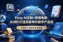 Etsy AI定制+跨境电商:从0到1打造高客单价数字产品店,不囤货不压库存全球销售-臭虾米项目网