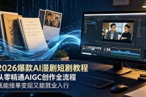 2026 爆款 AI 漫剧短剧教程 从零精通 AIGC 创作全流程 既能接单变现又能就业入行-臭虾米项目网