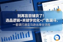 别再盲目铺货了！选品逻辑+关键字优化+广告漏斗，一套课打通亚马逊出单全流程-臭虾米项目网