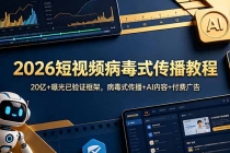 2026短视频病毒式传播教程：20亿+曝光已验证框架，病毒式传播+AI内容+付费广告-臭虾米项目网