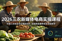 2026三农新媒体电商实操课程：抖音三农账号定位爆款创作，短视频直播带货全流程教学-臭虾米项目网