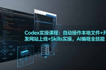Codex实操课程:自动操作本地文件+开发网站上线+Skills实操,AI编程全技能-臭虾米项目网