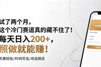 试了两个月，这个冷门赛道真的藏不住了！每天日入200+，照做就能赚！-臭虾米项目网