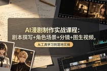 AI漫剧制作实战课程：剧本撰写+角色场景+分镜+图生视频，从工具学习到落地实操-臭虾米项目网