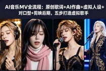 AI音乐MV全流程：原创歌词+AI作曲+虚拟人设+对口型+剪映后期，五步打造虚拟歌手-臭虾米项目网
