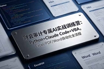 财会审计专属 AI实战训练营：Python+Claude Code+VBA，Excel/PDF/Word自动化全流程-臭虾米项目网