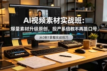 AI视频素材实战班：爆量素材升级原创，投产翻倍不再是口号，0-1系统教学实战落地-臭虾米项目网