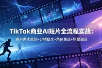 TikTok商业AI短片全流程实战：客户需求策划+分镜脚本+角色生成+场景融合-臭虾米项目网