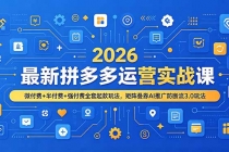 2026最新拼多多运营实战课，微付费+半付费+强付费全套起款玩法，矩阵叠券AI推广防断流3.0玩法-臭虾米项目网