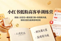 小红书低粉高客单训练营：高端人设定位+朋友圈文案+高情商沟通，低粉丝量也能高客单变现-臭虾米项目网
