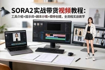 SORA2实战带货视频教程：工具介绍+提示词+剧本分镜+模特创建，全流程实战教学-臭虾米项目网