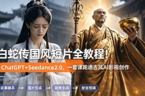白蛇传-国风短片全教程！ChatGPT+Seedance2.0，一套课跑通古风AI影视创作-臭虾米项目网