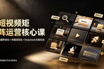 短视频矩阵运营核心课:完播率优化×关键词排名×DeepSeek文案生成,从零搭建多平台引流体系-臭虾米项目网