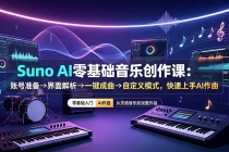 Suno AI零基础音乐创作课:账号准备→界面解析→一键成曲→自定义模式,快速上手AI作曲-臭虾米项目网