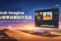 Grok Imagine AI故事动画短片实战：电影级视觉效果+角色一致性+高级提示词+后期剪辑全流程-臭虾米项目网
