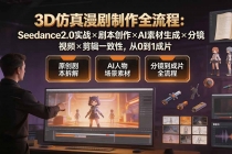 3D仿真漫剧制作全流程：Seedance2.0实战×剧本创作×AI素材生成×分镜视频×剪辑一致性，从0到1成片-臭虾米项目网