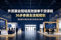 外贸展会现场高效接单干货课程，36步参展全流程规划，展前展中展后标准化获客成交体系-臭虾米项目网