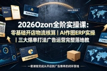 2026Ozon全阶实操课:零基础开店物流核算|AI作图ERP实操|三大爆单打法广告运营完整落地教程-臭虾米项目网