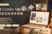 AI应用实战案例,用Codex+秒悟CLl做宝宝绘本生成器,小白也能把生活想法变成可访问的AI应用-臭虾米项目网