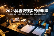 2026抖音变现实战特训课：三维定位体系｜人设打造｜像素拆片数据复盘全套爆款落地教程-臭虾米项目网