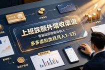 上班族额外增收渠道，零基础搭建被动收入，多多虚拟类目月入 1-3 万-臭虾米项目网