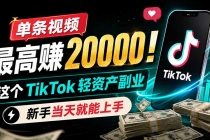 单条视频最高赚 20000！这个 TikTok 轻资产副业，新手当天就能上手-臭虾米项目网