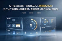 AI+Facebook广告投放从入门到精通2026:开户×广告目标×创建流程×直播投放×账户结构×像素安装×AI赋能-臭虾米项目网