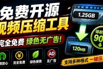 Github开源视频压缩瘦身工具,轻松压缩90%,并保持画质清晰,完全免费绿色无广告!VideoSlim-臭虾米项目网